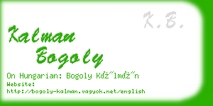 kalman bogoly business card